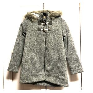 Old navy coat with faux fur hood